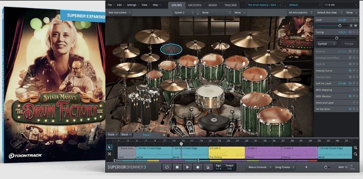 大师鼓组扩展包 Toontrack The Drum Factory SDX 音乐人提供录音室级别的真实音色